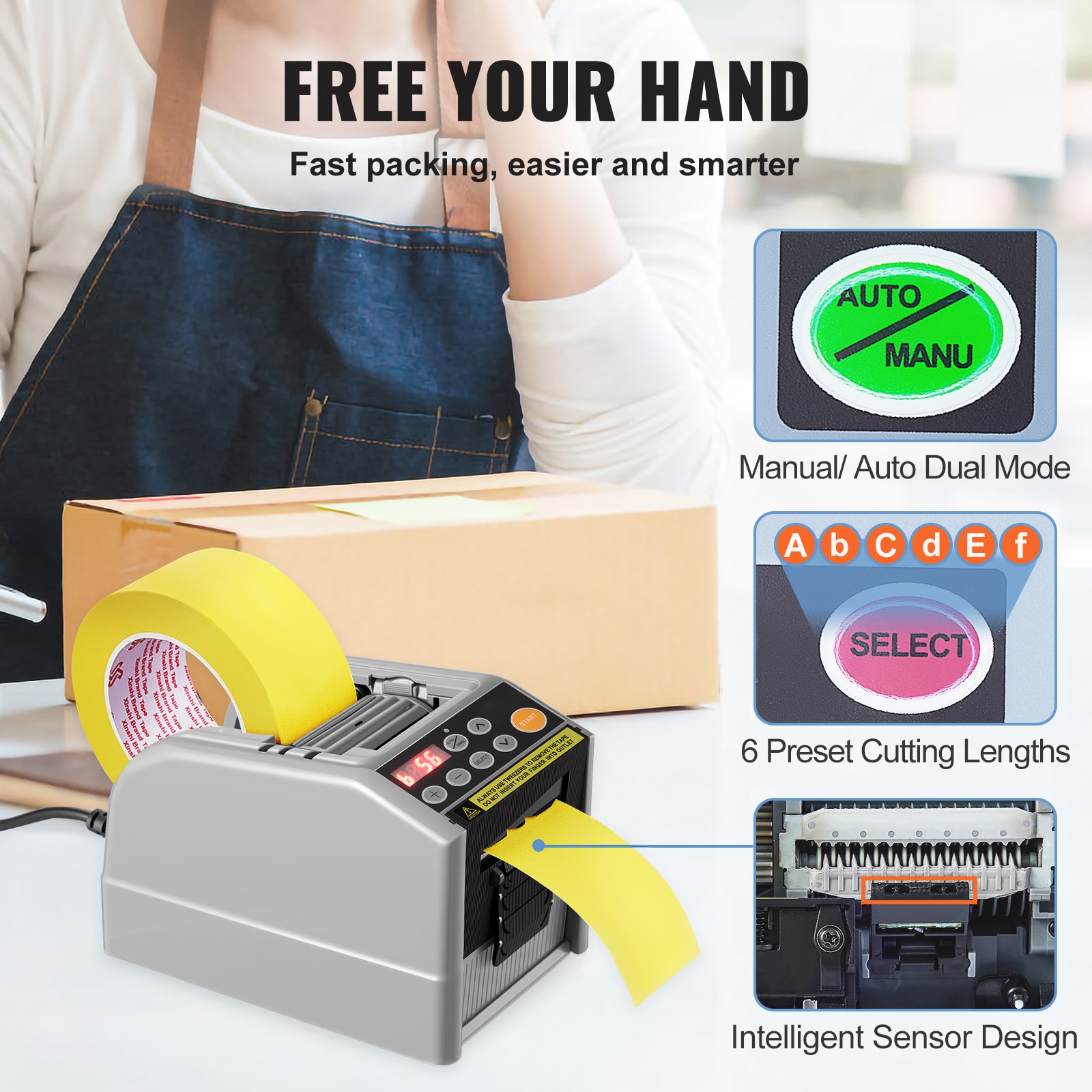 Automatic Electric Tape Dispenser And Cutter For Packaging Tape_voghion.com